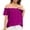 New/Purple, variant on Otvok Womens Spring Summer Solid Color Casual One Line Neck Chiffon T-Shirt