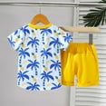 thumbnail image 5 of Futezty Toddler Boys Clothes Summer Outfit Sets, Baby Boys Summer Outfits Set Short Sleeve Contrast Color T-shirt with Shorts 2pcs Clothes Beach Printed Boys Suits, 5 of 7