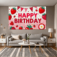 thumbnail image 5 of Strawberry Themed Happy Birthday Banner Background Backdrop Party Decorations for Birthday Party Photography Props Photo Booth Decors, 5 of 7