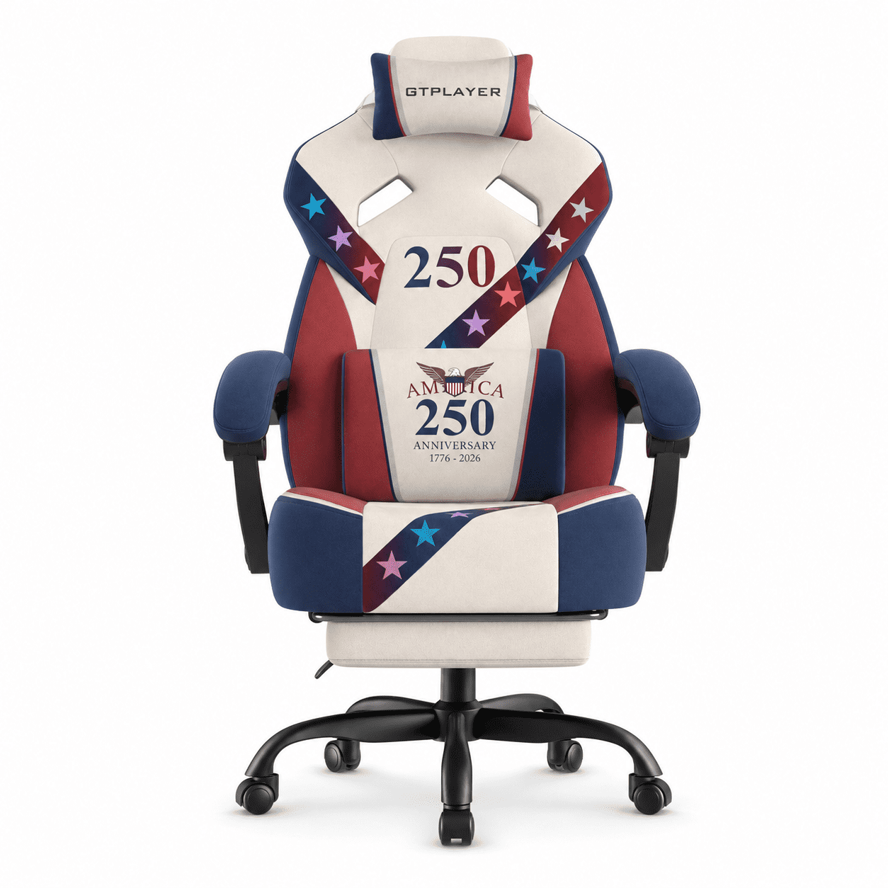 GTPLAYER Gaming Chair for Adults, 350 lbs Big and Tall Office Chair with Footrest, Tech Fabric Spring Cushion, Linked Armrests,Artisan
