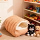 thumbnail image 5 of Cama para gatos, cálida y suave, gruesa, portátil, con cojín extraíble, suave Naranja, 5 of 8