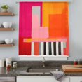 thumbnail image 5 of Pink Orange Sheer Curtains 54 Inches Long, Geometric Modern Abstract Oil Painting Light Filering Curtains, Breathable Simi Curtain Privacy Drapes for Kitchen Bathroom Nursery Small Window Treatment, 5 of 9