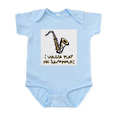 

CafePress - Wanna Play Saxophone Infant Bodysuit - Baby Light Bodysuit Size Newborn - 24 Months