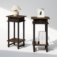 thumbnail image 3 of Furinno Turn-N-Tube Tall Nightstand with Bin, Amber Pine/Black/Black, Set of 2, 3 of 7