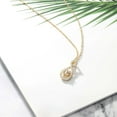 thumbnail image 4 of Gem Stone King 1.00 Ct Round Peach Morganite 18K Yellow Gold Plated Silver Pendant with Chain, 4 of 4