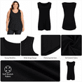 thumbnail image 4 of Afelkas Women's Plus Size Tank Tops Scoop Neck Sleeveless Stretch Tunic Shirts Wide Strap Basic Casual Undershirt for Everyday Wear Black,L, 4 of 7