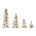 thumbnail image 2 of Melrose Gold Flocked Pine Tree Decor Set of 4, 2 of 2