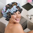 thumbnail image 5 of Shower Caps,Rottweiler Dogs Waterproof Shower Cap for Women 4 Pieces,Double Reusable Hair Cover for Shower PEVA Elastic Stretch Hem, 5 of 7