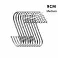 thumbnail image 1 of 10PCS Stainless Steel S Hooks Kitchen Meat Pan Utensil Clothes Hanger Hanging, 1 of 5