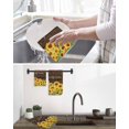 thumbnail image 5 of Sunflowers Kitchen Dish Towels for Drying Dishes Set of 4, Wooden Yellow Summer Botanical Elegant Pastoral Waffle Weave Microfiber Hand Tea Bathroom Towels Quick Dry & Absorbent Towel 12x12, 5 of 7