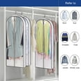 thumbnail image 3 of Trayknick Dustproof Waterproof Breathable Garment Bag - Clear Zipper PVC Wardrobe Hanging Clothes Dust Cover (1/5Pcs), 3 of 8