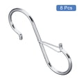 thumbnail image 3 of Ganchos en S para colgar, 8Pcs de 3.5 pulgadas - Ganchos en S de metal con hebilla de seguridad para colgar plantas, ropa (Plata), 3 of 6