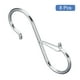 thumbnail image 3 of Ganchos en S para colgar, 8Pcs de 3.5 pulgadas - Ganchos en S de metal con hebilla de seguridad para colgar plantas, ropa (Plata), 3 of 6