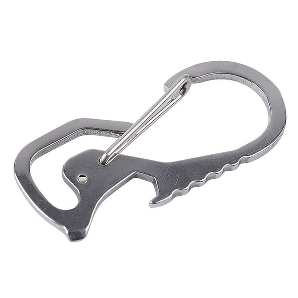 Llavero Portátil Con Mosquetón De Acero Inoxidable, Clip, Abrebotellas Bk