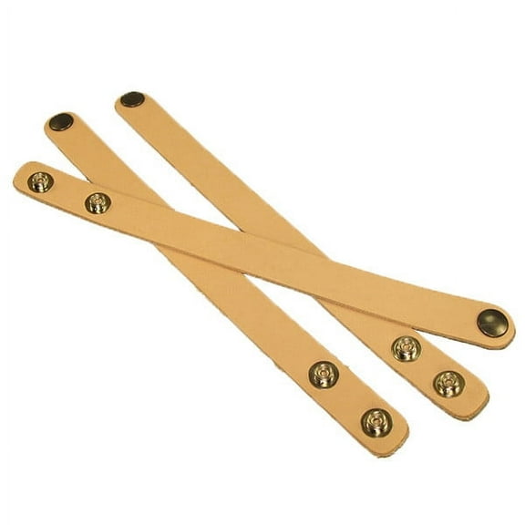 Adjustable Wristbands 3/4" 3/Pk 44147-03 Pre-Punched Vegetable Tanned Vegtan Tooling Leather with Snaps
