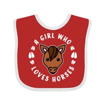 Inktastic A Girl Who Loves Horses Boys or Girls Baby Bib