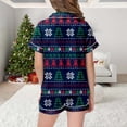 thumbnail image 5 of YOUSNH Ensemble de Pyjama de Noël Classique pour Enfants, Col Boutonné, Manches Courtes et Shorts, Violet 4-5 Ans, 5 of 5