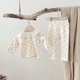 thumbnail image 3 of Traje de pijama para bebé de 0 a 2 años, ropa de dormir con cuello con volantes de encaje, conjunto de 2 uds., ropa para el hogar Floral dulce para niño pequeño, primavera y otoño, 3 of 6