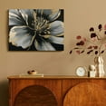 thumbnail image 4 of Fenyluxe Black and Gold Flower Canvas Art Modern Prints for Wall Decor - Ideal Choice for Bedroom, Kitchen - Ready To Hang Home Art Decor 16x12in, 4 of 6