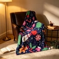 thumbnail image 6 of SLYNSHome Christmas Santa Throw Blanket, 70x100 cm Festive Print Plush Throw, Soft Warm Couch Cover for Sofa Bedroom Holiday Home Decor, 6 of 6