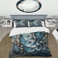 thumbnail image 2 of Designart "Dahlia Flowers in Blue and White Hues II" Floral Dahlia Bedding Covert Set - Dahlia Blue Floral Bed Set With 1 Sham, 2 of 6