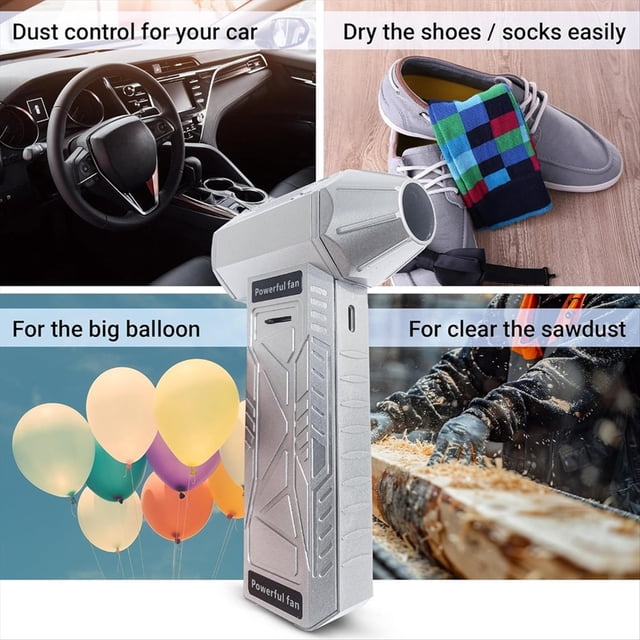 Soplador de Aire Portátil de 140 000 RPM con Turbocompresor y Pantalla de Alta Potencia, Herramientas de Limpieza para Soplado de Polvo de Computadora, Color Gris