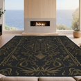 thumbnail image 2 of Design&I 8'x10' Washable Area Rug Snag-Free Bamboo Medieval Sofa Wildlife Motif Symmetrical Border Faded for Dining Room, Large Office, Lounge, 2 of 7