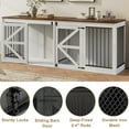 thumbnail image 5 of Nordee 94.5” Double Dog Crate Furniture for 2 Large Dogs, Heavy Duty Double Dog Cage Extra Large Breed, Wooden Dog Cage Extra Large Breed with Divider & Solid Metal Tube,White, 5 of 6