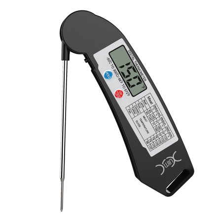 Food Thermometer Electronic Digital Meat Thermometer Kitchen Cooking Instant Read Magnetic Thermometer with Collapsible Probe for Grill BBQ Candy Black