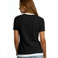 thumbnail image 5 of Kelon Dresses for Women Short Sleeve Shirts Henley Summer Loose Fit Tops Trendy Dressy Blouses Shirts, M, 5 of 6