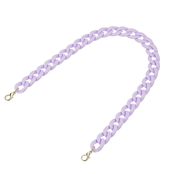 Uxcell Acrylic Purse Strap, 23.6 Inch Matte Bag Chain Shoulder Purse Clutches Strap Replacement Bag Chain with Buckle for Handbag, Shoulder Bag Crossbody, Light Purple