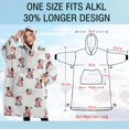 thumbnail image 4 of Oversized Wearable Blanket Hoodie,White Cow Scarf Pattern Sherpa Blanket Hoodie with Super Pockets,Super Warm Fuzzy Pullover for Women & Men, 4 of 6