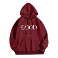 thumbnail image 5 of Atogsazn Womens Hoodies Casual Long Sleeve Letter Printed Hooded Sweatshirt Fall Loose Pullover Tops Clothing Wine XXXXXL Fashion, 5 of 6