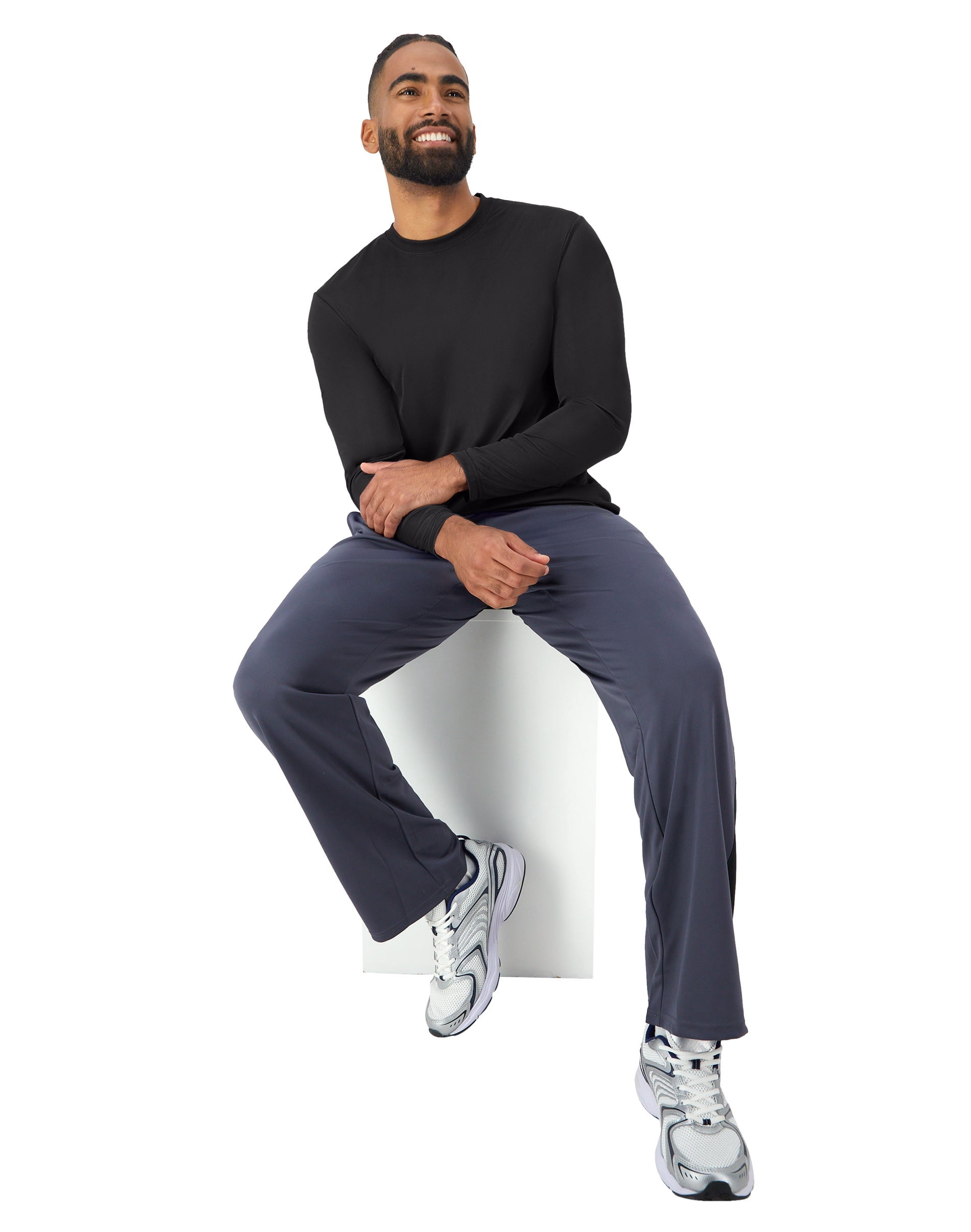 Hanes Cool DRI Performance Long Sleeve T-Shirt, Quick-Drying Training Tee, UPF 40+
