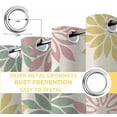 thumbnail image 4 of Geometric Flower Blackout Curtains for Bedroom, Vintage Country Floral Pink Green on Linen Thermal Insulated Kitchen Drapes with Grommets, Light Blocking Window Treatment, 2 Panels 52" x 72", 4 of 7