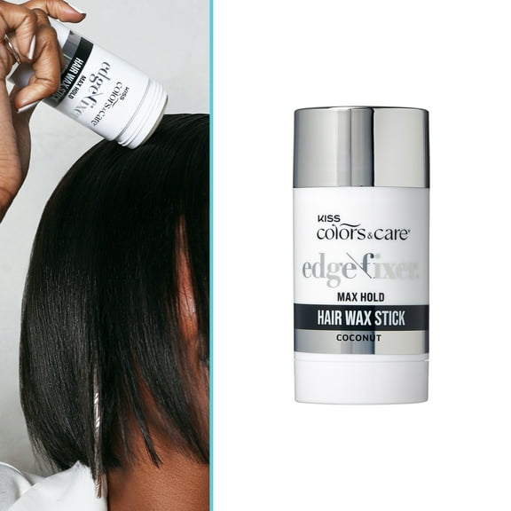 KISS Colors & Care Edge Fixer Max Hold Hair Wax Styling Stick, Coconut Scent, 2.7 oz.