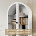thumbnail image 5 of HLR 70" Tall Arched Bookshelf, Kitchen Pantry Storage Cabinet, 4-Tier Bookcase with 2 Doors for Living Room, Kitchen, Home Office, White, 5 of 6