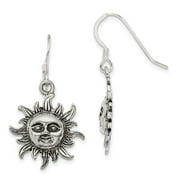 925 Sterling Silver Sun Earrings; for Adults and Teens; for Women and Men