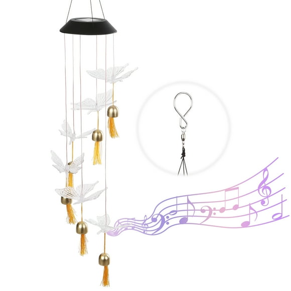Amdohai Solar Butterfly Wind Chime Solar Wind Chime Lamp Outdoor