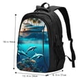 thumbnail image 5 of Honeii Hawaiian Ship Dolphin for Travel Laptop Backpack, Business Laptops Backpack with USB Charging Port, College High School Computer Bag for Men Women, 5 of 7