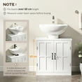 thumbnail image 4 of kleankin Pedestal Under-Sink Cabinet, Bathroom Storage Unit with Double Doors and Adjustable Shelf, White, 4 of 9