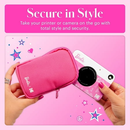 Kodak - Printomatic Instant Print Camera, Iconic Style Case + Zink Paper (20 Sheets) - Bundle - Dark Pink