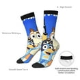thumbnail image 4 of Masiiu Bluey Pattern Adult Crew Socks, Breathable Color-Block Mid-Calf Socks, Comfortable for Daily Wear and Sports, 4 of 6