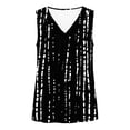 thumbnail image 6 of Sleeveless V Neck Tank Tops for Women Abstract Dot Print Casual Summer Loose Fit Tunic Shirts Daily Black XXL, 6 of 6