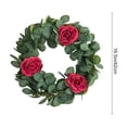 thumbnail image 3 of Spring Wreaths For Front Door 42 cm Artificial Green Plants And Roses Wall Decor Indoor Outdoor Year Round Floral Arrangement, 3 of 6