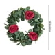 thumbnail image 3 of Corona de plantas artificiales con rosas para puerta de entrada | Decoración de pared para interiores y exteriores de 42 cm, ideal para todo el año | Arreglo floral rosa, blanco y rojo para el hogar, 3 of 6