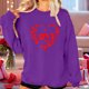 thumbnail image 1 of TaTaai Women's Oversized Crew Neck LOVE Print Long-Sleeve Sweatshirt, Valentine's Day Thanksgiving Gift, Casual Fall Winter Spring Top Gift, 1 of 8