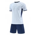 thumbnail image 4 of Kids Soccer Jersey Set for Boys Girls Training Uniform Youth Jerseys Ndbuld Children's Short Sleeve Top With Elastic Waist Shorts Sportswear And Soccer Set For Middle And Big Kids White XS, 4 of 5