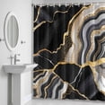 thumbnail image 5 of Black Gold Marble Shower Curtain for Bathroom Decor, Glitter Geometric Marble Foil Texture Waterproof Fabric Shower Curtain, 36"x72" Set with 12 Hooks, 5 of 9