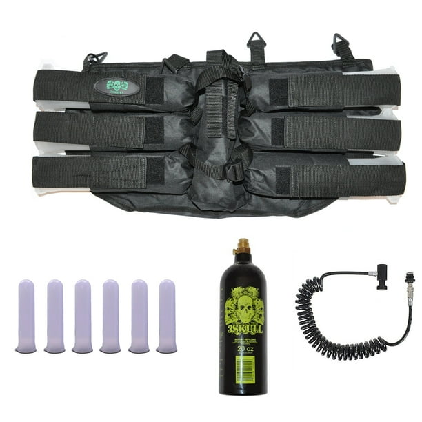 3Skull Paintball Pack 6+1 Harness & Pods + Coiled Remote + 20oz Tank